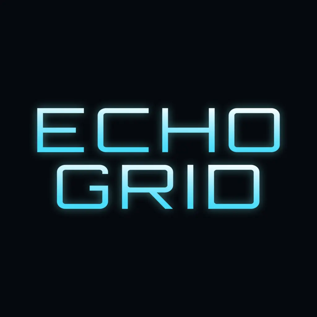 Echo Grid neon logo on a dark background.